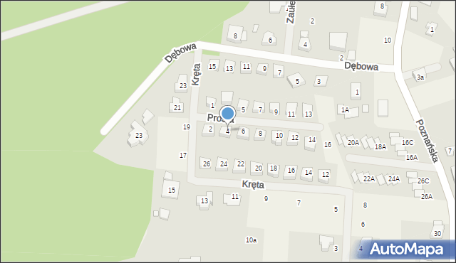 Borówiec, Prosta, 4, mapa Borówiec