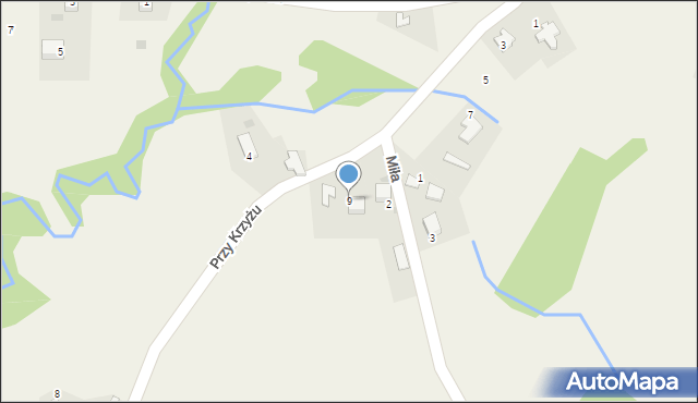 Brodła, Przy Krzyżu, 9, mapa Brodła