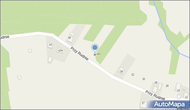 Brodła, Przy Rudnie, 36, mapa Brodła