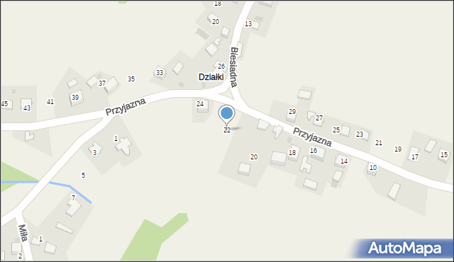 Brodła, Przyjazna, 22, mapa Brodła