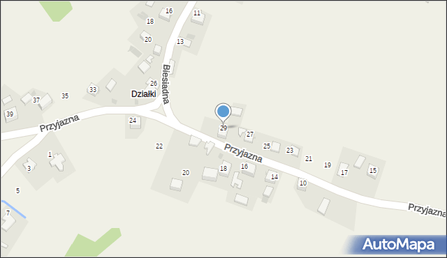 Brodła, Przyjazna, 29, mapa Brodła