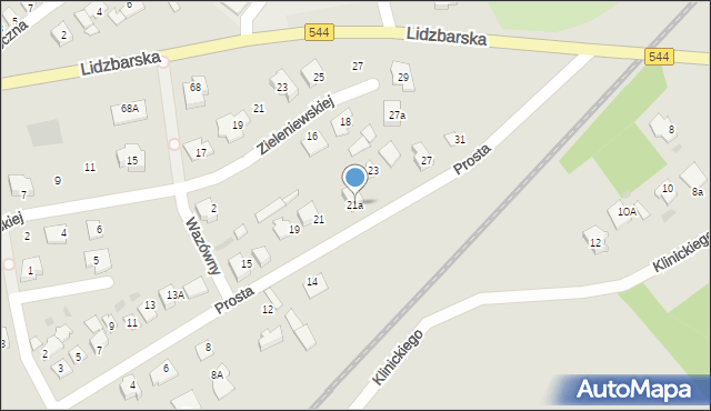 Brodnica, Prosta, 21a, mapa Brodnica