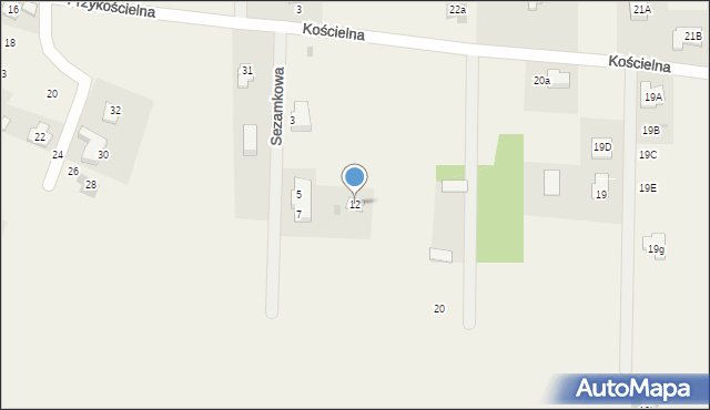 Bronisławów, Przykościelna, 12, mapa Bronisławów