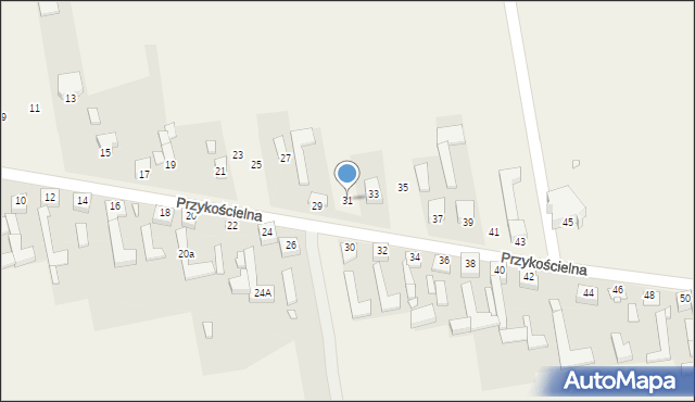 Brudzowice, Przykościelna, 31, mapa Brudzowice