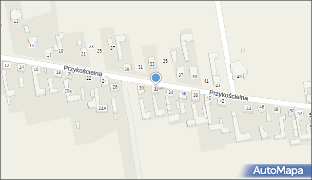 Brudzowice, Przykościelna, 32, mapa Brudzowice