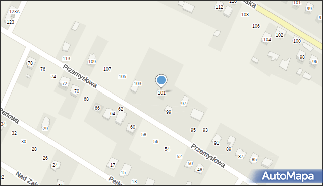 Brzeziny, Przemysłowa, 101, mapa Brzeziny