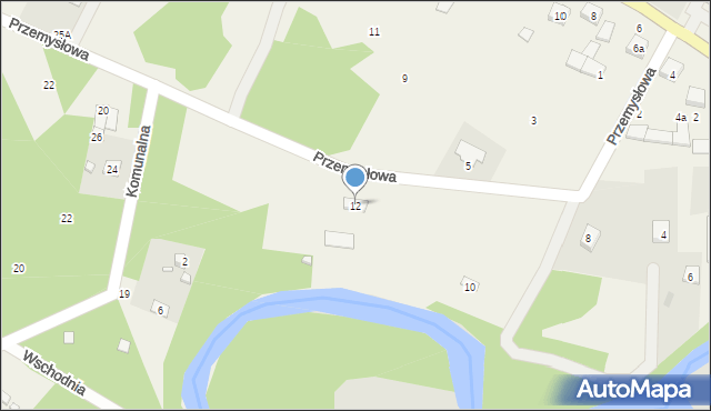 Brzeziny, Przemysłowa, 12, mapa Brzeziny