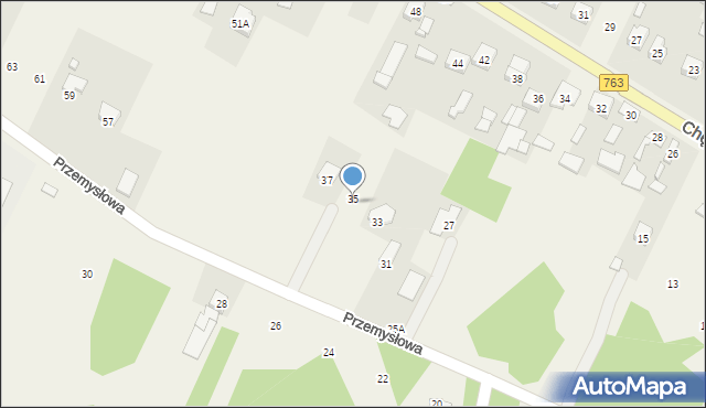 Brzeziny, Przemysłowa, 35, mapa Brzeziny