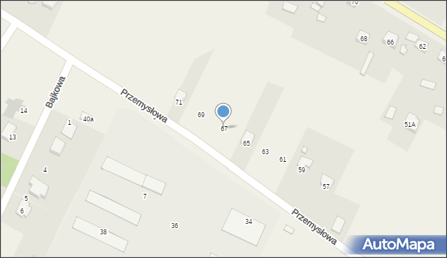 Brzeziny, Przemysłowa, 67, mapa Brzeziny