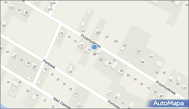Brzeziny, Przemysłowa, 68, mapa Brzeziny