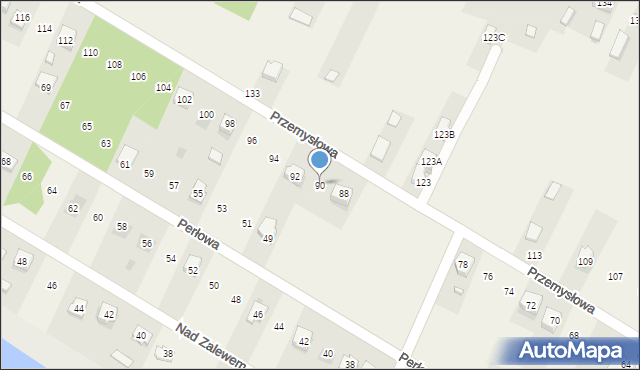 Brzeziny, Przemysłowa, 90, mapa Brzeziny