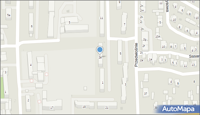 Brzeziny, Przedwiośnie, 1a, mapa Brzeziny