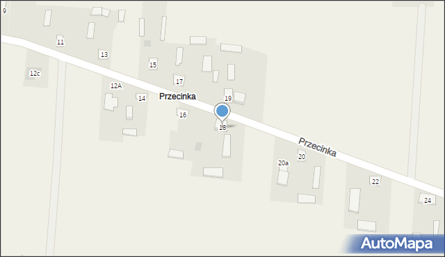 Brzóza, Przecinka, 18, mapa Brzóza