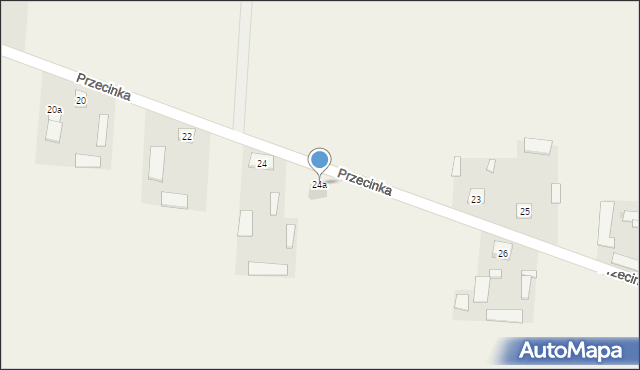 Brzóza, Przecinka, 24a, mapa Brzóza