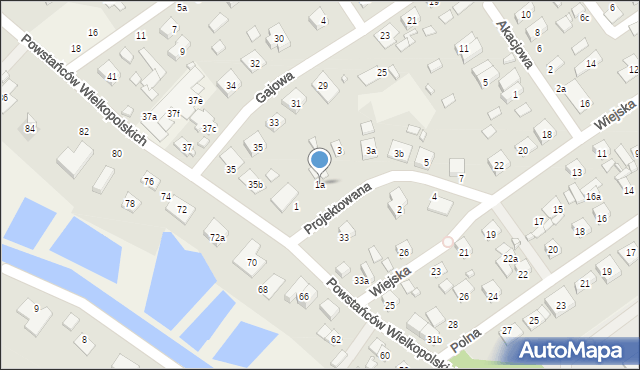Brzoza, Projektowana, 1a, mapa Brzoza