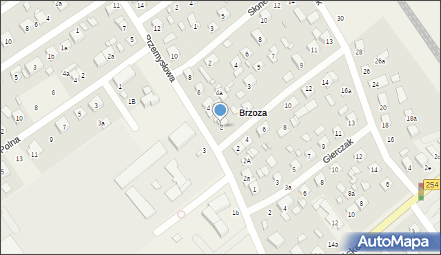 Brzoza, Przemysłowa, 2, mapa Brzoza