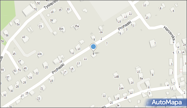 Brzozów, Prohaski Franciszka, 9, mapa Brzozów