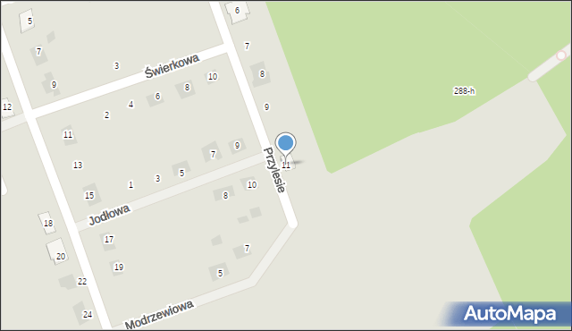 Budzyń, Przylesie, 11, mapa Budzyń