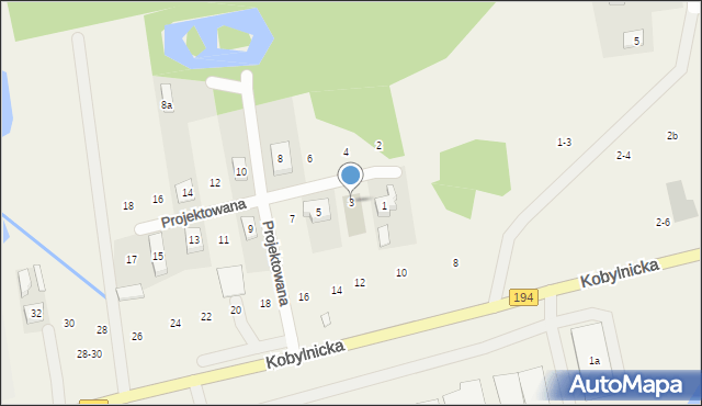 Bugaj, Projektowana, 3, mapa Bugaj