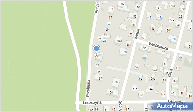 Bydgoszcz, Przyleśna, 29, mapa Bydgoszczy