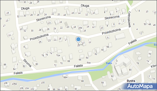 Bystra, Przedszkolna, 15, mapa Bystra