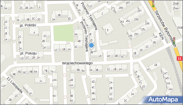 Bytom, Przerwy-Tetmajera Kazimierza, 1B, mapa Bytomia