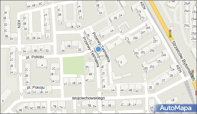 Bytom, Przerwy-Tetmajera Kazimierza, 3A, mapa Bytomia