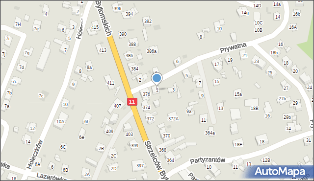 Bytom, Prywatna, 1, mapa Bytomia
