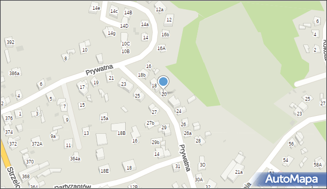 Bytom, Prywatna, 20, mapa Bytomia