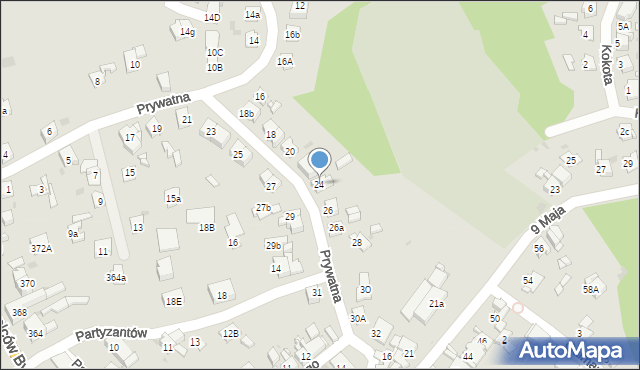 Bytom, Prywatna, 24, mapa Bytomia