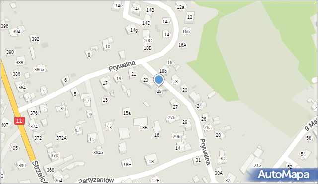 Bytom, Prywatna, 25, mapa Bytomia