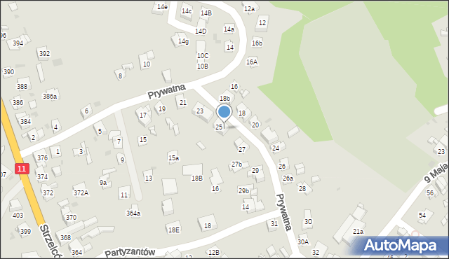 Bytom, Prywatna, 25A, mapa Bytomia