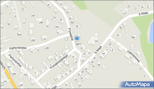 Bytom, Prywatna, 30A, mapa Bytomia