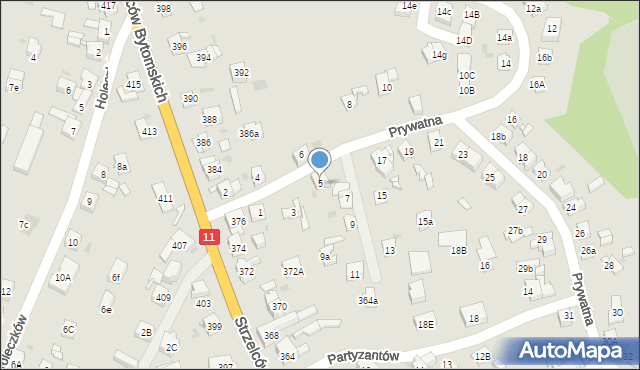 Bytom, Prywatna, 5, mapa Bytomia