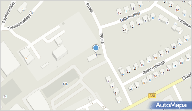 Bytów, Prusa Bolesława, 3, mapa Bytów