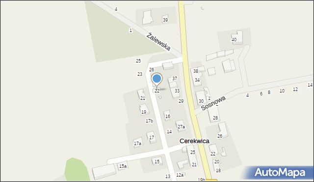 Cerekwica, Przewoźnego Jakuba, ks., 22, mapa Cerekwica