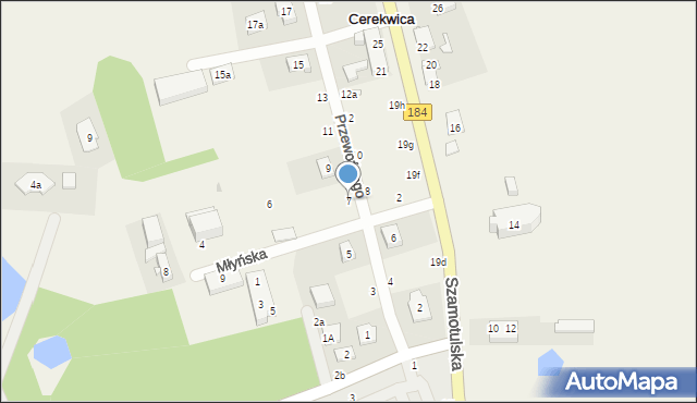 Cerekwica, Przewoźnego Jakuba, ks., 7, mapa Cerekwica