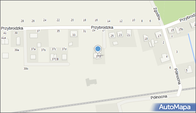 Cerekwica, Przybrodzka, 37G, mapa Cerekwica