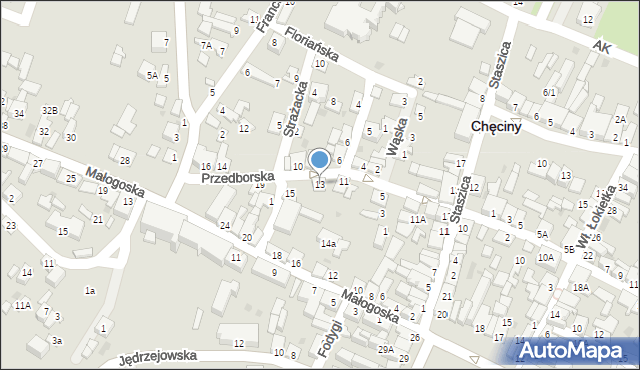 Chęciny, Przedborska, 13, mapa Chęciny