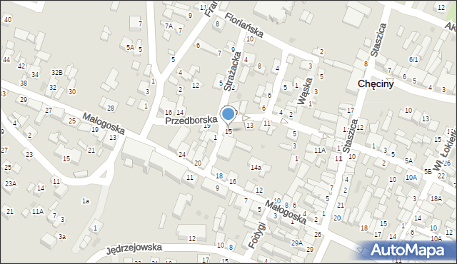 Chęciny, Przedborska, 15, mapa Chęciny