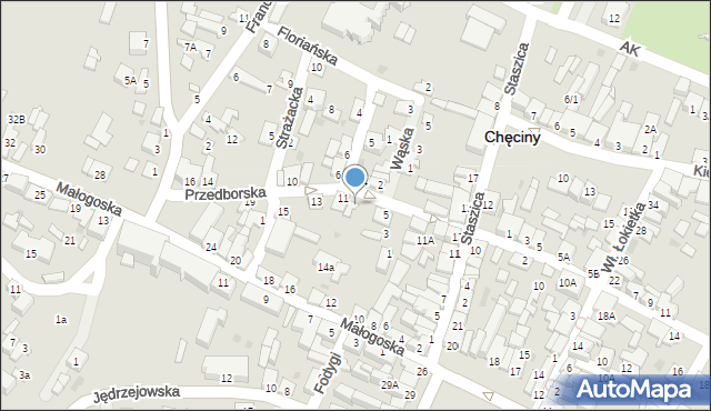 Chęciny, Przedborska, 7, mapa Chęciny