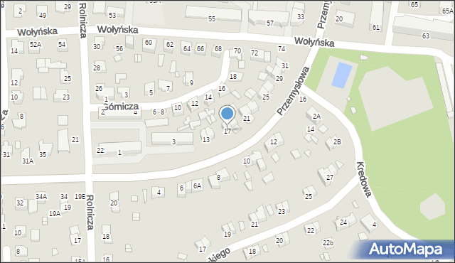 Chełm, Przemysłowa, 17, mapa Chełma