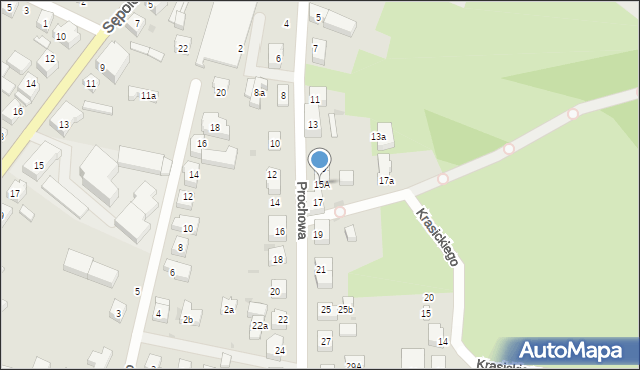 Chojnice, Prochowa, 15A, mapa Chojnic