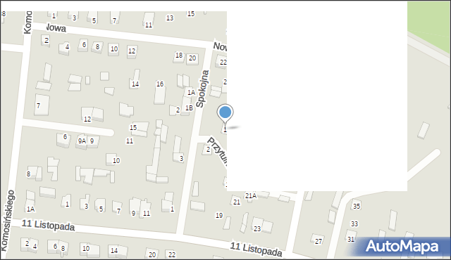 Chorzele, Przytulna, 1, mapa Chorzele