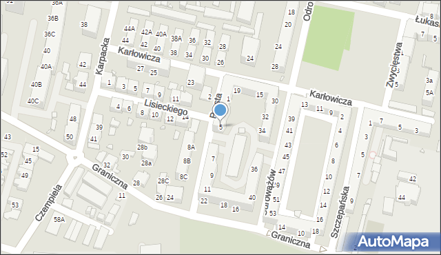 Chorzów, Prosta, 5, mapa Chorzów