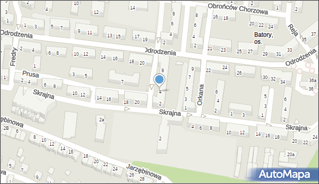 Chorzów, Przerwy-Tetmajera Kazimierza, 4, mapa Chorzów