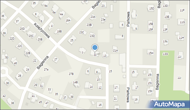 Chotomów, Promienna, 11, mapa Chotomów