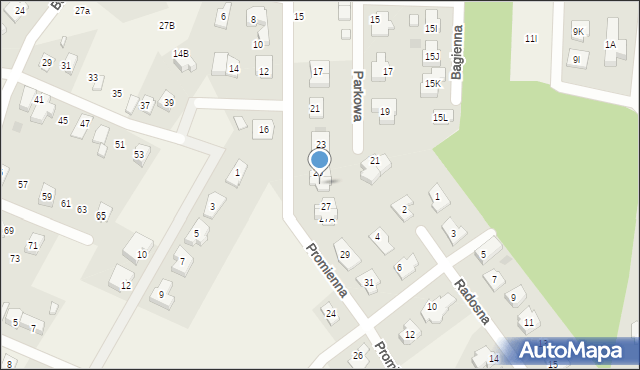 Chotomów, Promienna, 25A, mapa Chotomów