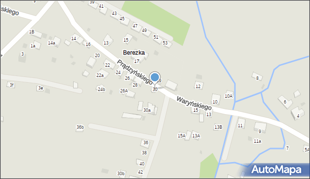 Chrzanów, Prądzyńskiego Ignacego, gen., 30, mapa Chrzanów