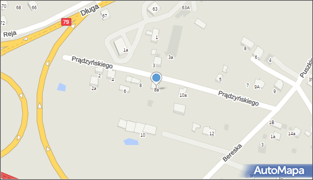 Chrzanów, Prądzyńskiego Ignacego, gen., 8a, mapa Chrzanów